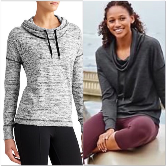 Athleta Tops - Athleta Grey Blissful Cowl Hoodie